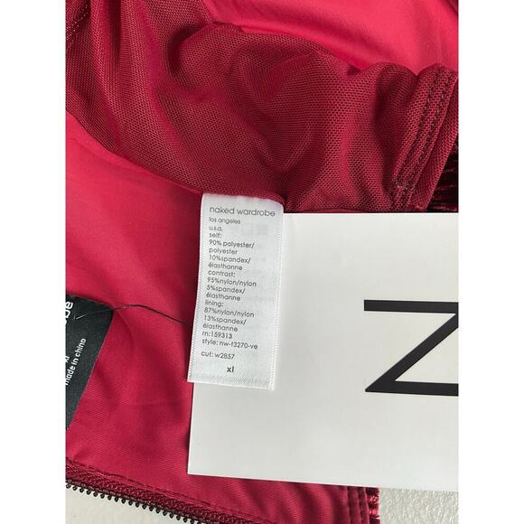 N By Naked Wardrobe Boned Plush Velvet Crop Tank In Wine Size XL NWT Zip Back - Picture 11 of 12